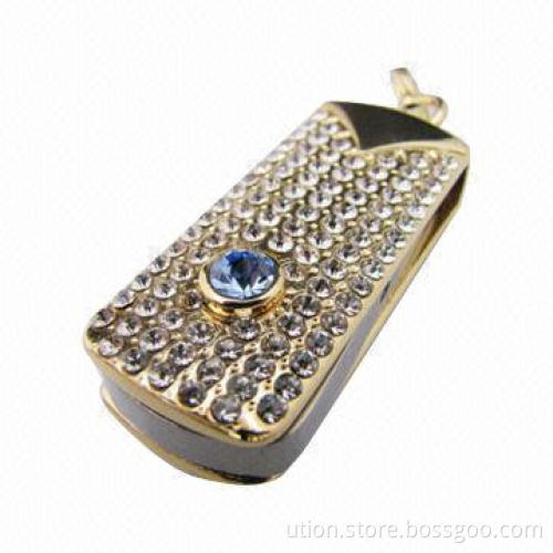 Promotional Diamond USB Flash Drive with USB 2.0 Interface, Free Samples and 16GB Capacity